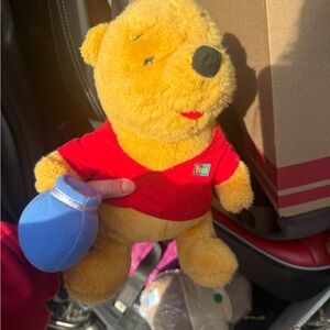 Vintage Classic Yellow Plush Winnie the Pooh Bear with Red Shirt